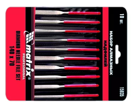 Набор надфилей алмазных 140х70х3 мм 10 штук MATRIX MASTER 15835 купить в Челябинске