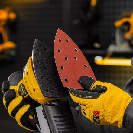 Треугольник абразивный на ворc. подложке под &quot;липучку&quot;, перф., P 180, 150х150х100 мм, 5 шт. Denzel 738647 купить в Челябинске