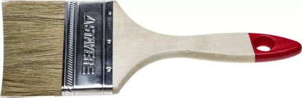 Кисть плоская STAYER &quot;UNIVERSAL-STANDARD&quot;, светлая натуральная щетина, деревянная ручка, 75мм 0101-075 купить в Челябинске