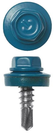 Саморезы ЗУБР окраш., RAL 5009 небесно-голуб., для крепл. кров. матер. к металл. констр., 5.5x25мм, 1800шт 4-300310-55-025-5009 купить в Челябинске