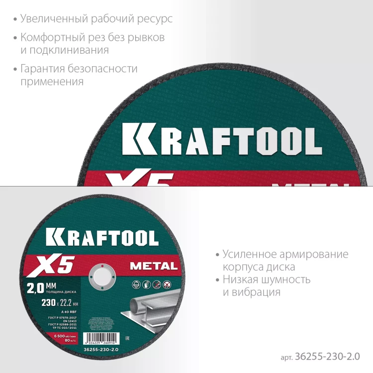Круги отрезные абразивные, по металлу 36255-230-2.0 купить в Челябинске