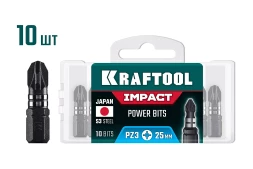 KRAFTOOL Impact PZ 3, 25 мм, 10 шт, ударные биты (26193-3-25-S10)
