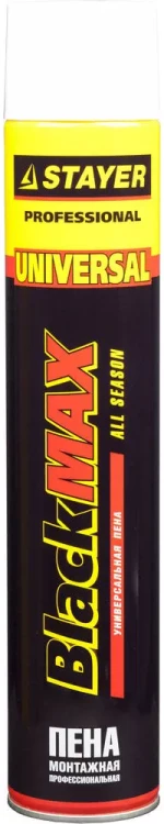 Пена "BlackMAX" монтажная, адаптерная, всесезонная, 750мл, STAYER 41133 купить в Челябинске