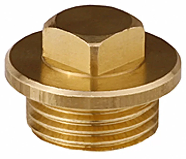Заглушка GENERAL FITTINGS, 6-ти гранная головка с прижимной шайбой, никелированная латунь, наружная резьба, 1" 51099-1 купить в Челябинске