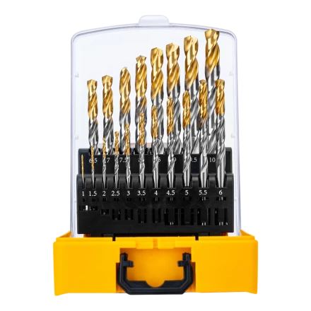 Набор сверл по металлу Denzel 723003, 1-10 мм, Р6М5-TiN, Golden Tip, 19 шт купить в Челябинске