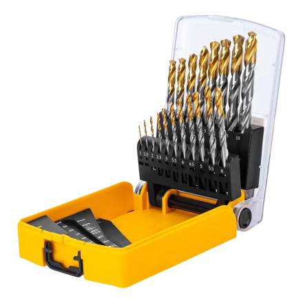 Набор сверл по металлу Denzel 723003, 1-10 мм, Р6М5-TiN, Golden Tip, 19 шт купить в Челябинске