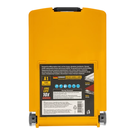 Набор сверл по металлу Denzel 723003, 1-10 мм, Р6М5-TiN, Golden Tip, 19 шт купить в Челябинске