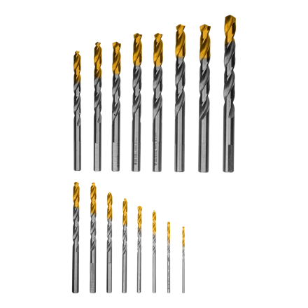 Набор сверл по металлу Denzel 723003, 1-10 мм, Р6М5-TiN, Golden Tip, 19 шт купить в Челябинске