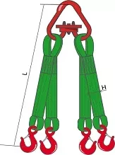 Строп текстильный четырехветвевой 4СТ 6.3 т L=7 м  РА 150 мм Звено РТ-3 купить в Челябинске