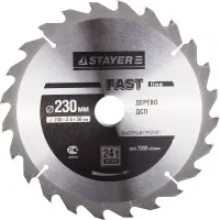 Диск пильный "FAST-Line" по дереву, 230х30мм, 24Т, STAYER 3680-230-30-24