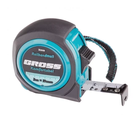 Рулетка Komfortabel 3 м х 19 мм обрезиненный корпус Gross 32560 купить в Челябинске