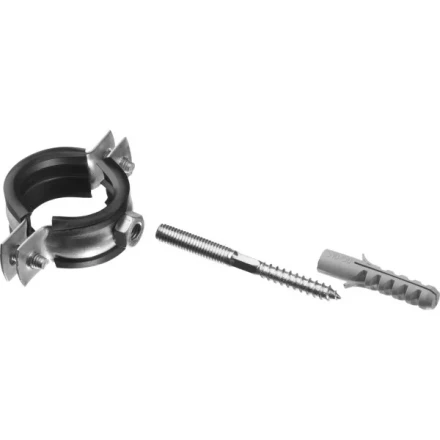 ЗУБР &quot;МАСТЕР&quot;. Хомут трубный с гайкой, оцинкованный, в комплекте с сантехнической шпилькой и дюбелем, 1&quot;, 1шт 37866-32-36 купить в Челябинске
