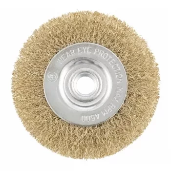 Щетка для УШМ, 125 мм, М14, плоская, латунированная витая проволока  MATRIX 74651 купить в Челябинске