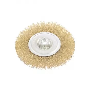 Щетка для УШМ, 125 мм, М14, плоская, латунированная витая проволока  MATRIX 74651 купить в Челябинске