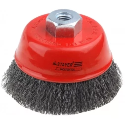 ЗУБР "ПРОФЕССИОНАЛ". Щетка чашечная для УШМ, витая стальная проволока 0,3мм, 100ммхМ14 35261-100_z02