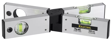 Уровень KRAFTOOL &quot;PRO&quot; &quot;MASS Level&quot;, раскладной, 3 ампулы, 300мм 1-34730-030 купить в Челябинске