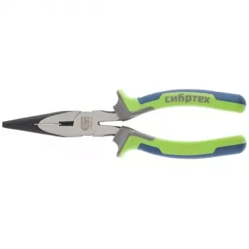 Длинногубцы прямые,160 мм фосфатирование трехкомпонентные рукоятки СИБРТЕХ 17155 купить в Челябинске
