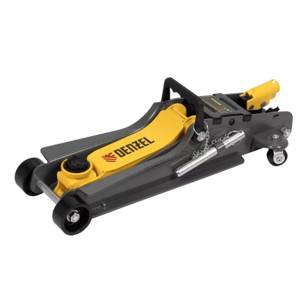 Домкрат гидравлический подкатной с фиксатором Denzel 51233, 2,5 т,  85-385 мм, в пласт. кейсе купить в Челябинске