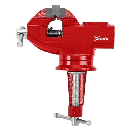 Тиски слесарные MTX 50 мм настольные поворотные c наковальней 18675 купить в Челябинске