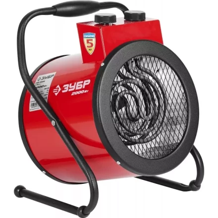 Пушка ЗУБР &quot;МАСТЕР&quot; &quot;круглая&quot; тепловая электрическая, гладкий нерж ТЭН, 2/1 кВт, 220В ЗТП-2000_М2 купить в Челябинске