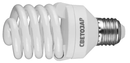 Энергосберегающая лампа СВЕТОЗАР &quot;КОМПАКТ&quot; спираль,цоколь E27(стандарт),Т2,яркий белый свет(4000 К),10000час,25Вт(125) 44454-25_z01 купить в Челябинске