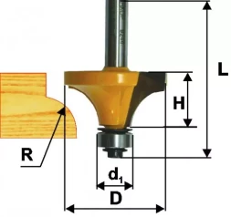 Фреза кромочная калевочная ф222х13мм R48мм хв 8м 10540