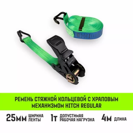 Ремень стяжной HITCH RS REGULAR 100:1000:4 (25мм STF100DaN 1T 4М) пакет (SZ076113) купить в Челябинске