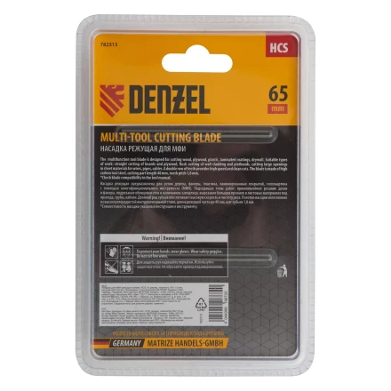 Насадка для МФИ режущая прямая, HCS, по дереву, ламинату 65 х 1.8 мм, крупный зуб Denzel 782313 купить в Челябинске