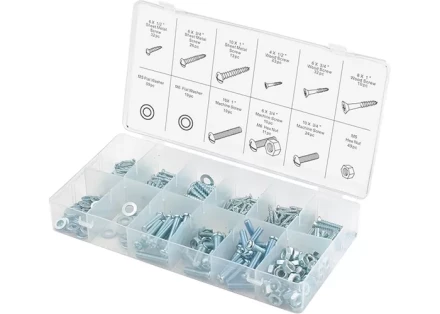 Набор саморезов винтов гаек шайб 347 предметов СИБРТЕХ 47609 купить в Челябинске