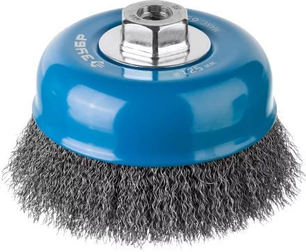 ЗУБР &quot;ПРОФЕССИОНАЛ&quot;. Щетка чашечная для УШМ, витая стальная проволока 0,3мм, 125ммхМ14 35261-125_z02 купить в Челябинске