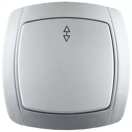 Выключатель СВЕТОЗАР &quot;АКЦЕНТ&quot; проходной одноклавишный в сборе, цвет серебристый металлик, 10А/~250В SV-54237-SM купить в Челябинске