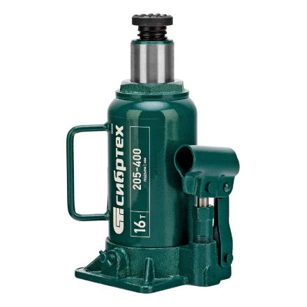 Домкрат гидравлический бутылочный Сибртех 50808, 16 т, 205-400 мм купить в Челябинске