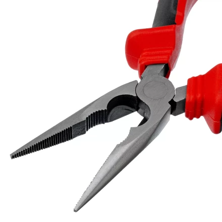 Длинногубцы прямые Matrix, 180 мм, хром-ванадий, двухкомпонентные рукоятки, 17310 купить в Челябинске