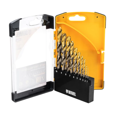 Набор сверл по металлу Denzel 723006, 1,5-6,5мм, Р6М5К8-TiN, Golden Tip, 13 шт купить в Челябинске