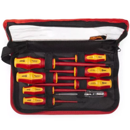 Набор диэлектрических отверток КВТ VDE НИО-08-S из стали S2, профиль SL, PH, 8 шт. (87130) купить в Челябинске