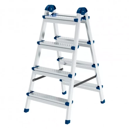 Стремянка двухсторонняя 4 ступени сталь профиль стальные ступени Сибртех 97984 купить в Челябинске