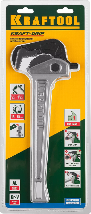 Ключ KRAFTOOL "MASTERGRIP" трубный быстрозажимной, кованые губки, 1/2"-2" 27365-14 купить в Челябинске