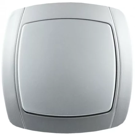 Выключатель СВЕТОЗАР &quot;АКЦЕНТ&quot; одноклавишный в сборе, цвет серебристый металлик, 10А/~250В SV-54230-SM купить в Челябинске