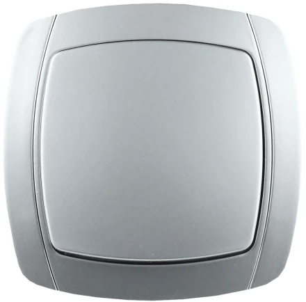 Выключатель СВЕТОЗАР &quot;АКЦЕНТ&quot; одноклавишный в сборе, цвет серебристый металлик, 10А/~250В SV-54230-SM купить в Челябинске