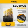 Набор сверл по металлу Denzel 723008, 1-10 мм, Р6М5К8-TiN, Golden Tip, 19 шт купить в Челябинске