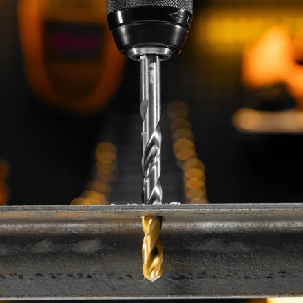 Набор сверл по металлу Denzel 723008, 1-10 мм, Р6М5К8-TiN, Golden Tip, 19 шт купить в Челябинске