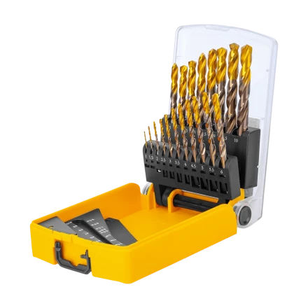 Набор сверл по металлу Denzel 723008, 1-10 мм, Р6М5К8-TiN, Golden Tip, 19 шт купить в Челябинске