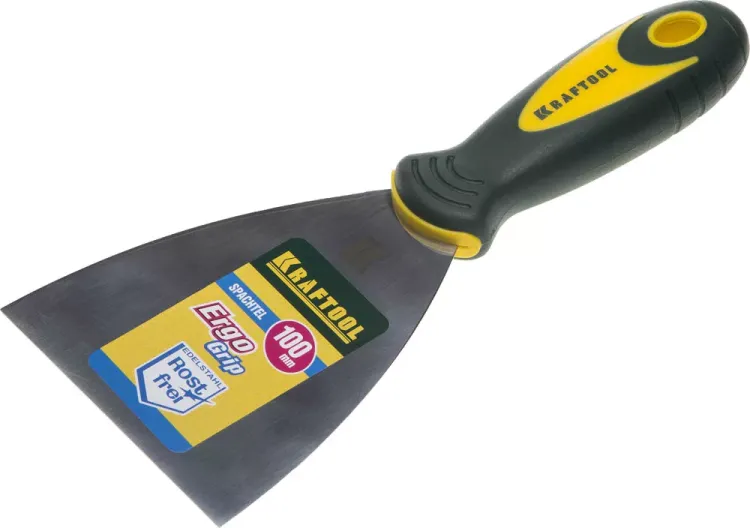 Шпательная лопатка KRAFTOOL с 2-компонент ручк, профилиров нержав полотно, 100мм 10035-100 купить в Челябинске