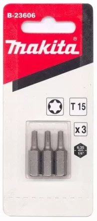 Биты Makita Тоrх Т15 25мм 3шт (B-23606) купить в Челябинске