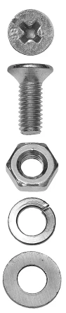 Винт ЗУБР (DIN7985) в комплекте с гайкой (DIN934), шайбой (DIN125), шайбой пруж. (DIN127),  M4x20мм, ТФ6, 24шт. 4-303476-04-020 купить в Челябинске