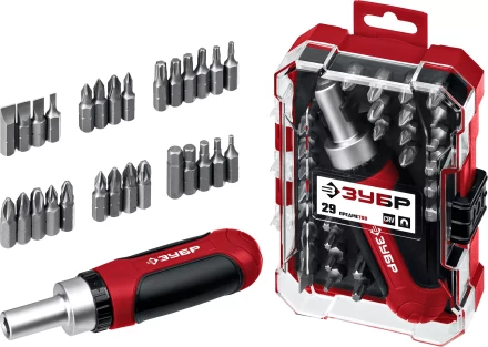 ЗУБР Мастер 29, 29 шт, набор: отвертка с насадками (25040) купить в Челябинске