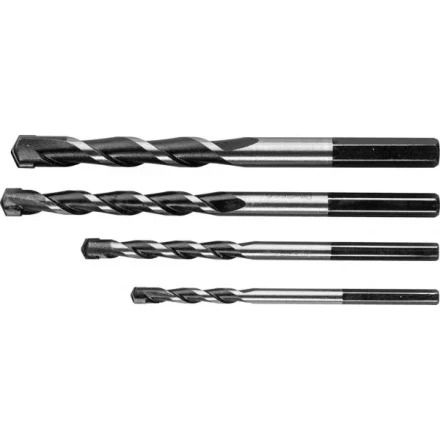 Набор ЗУБР Свёрла &quot;СУПЕР-6&quot; по бетону ударные, с шестигранным хвостовиком, 5-6-8-10 мм, 4шт 2916-H4 купить в Челябинске