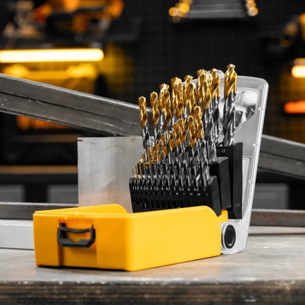 Набор сверл по металлу Denzel 723009, 1-13 мм, Р6М5-TiN, Golden Tip, 25 шт купить в Челябинске