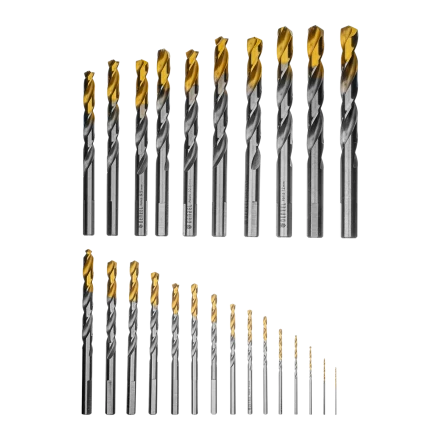 Набор сверл по металлу Denzel 723009, 1-13 мм, Р6М5-TiN, Golden Tip, 25 шт купить в Челябинске