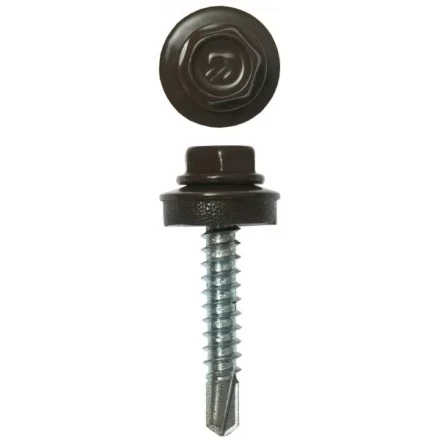 Саморезы ЗУБР окраш., RAL 8028 земел.-коричн., для крепл. кров. матер. к дерев. обреш., 4.8х29мм, 2500шт 4-300310-48-029-8028 купить в Челябинске